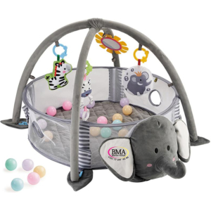 Tapis d’Éveil Activity Gym & Ball 3en1 –  avec Design Éléphant